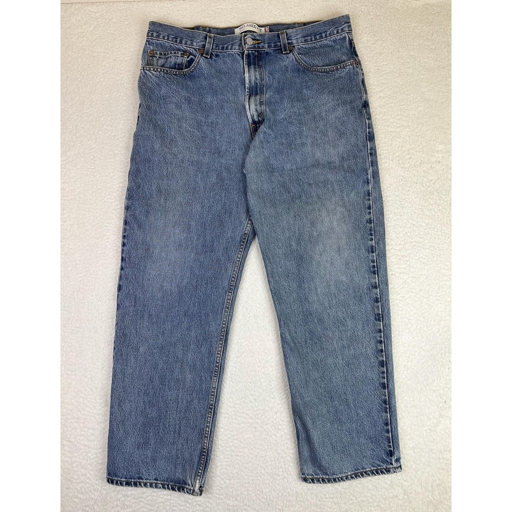 Levis 550 Jeans Mens 38x30 Blue Relaxed Taper Cotton Denim Pants Stonewash